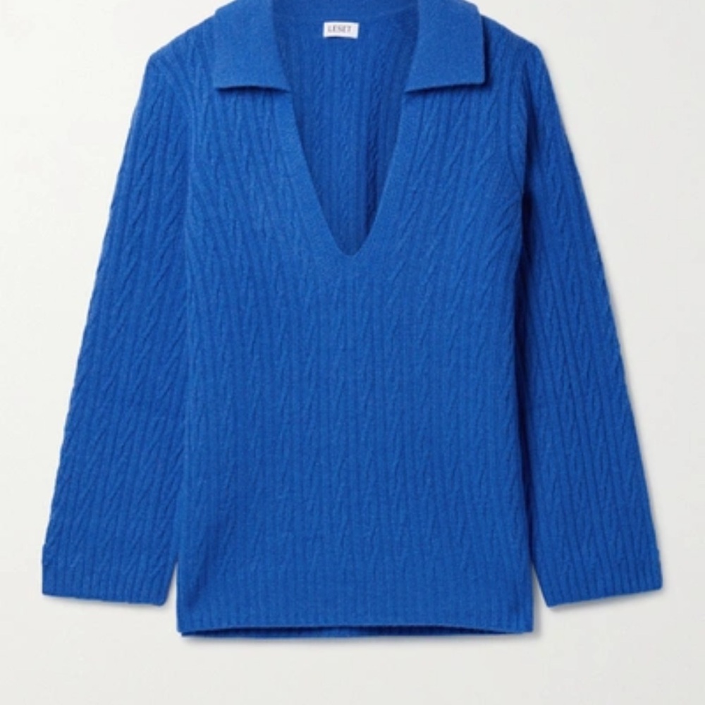 LESET Blue Cable Knit Sweater
